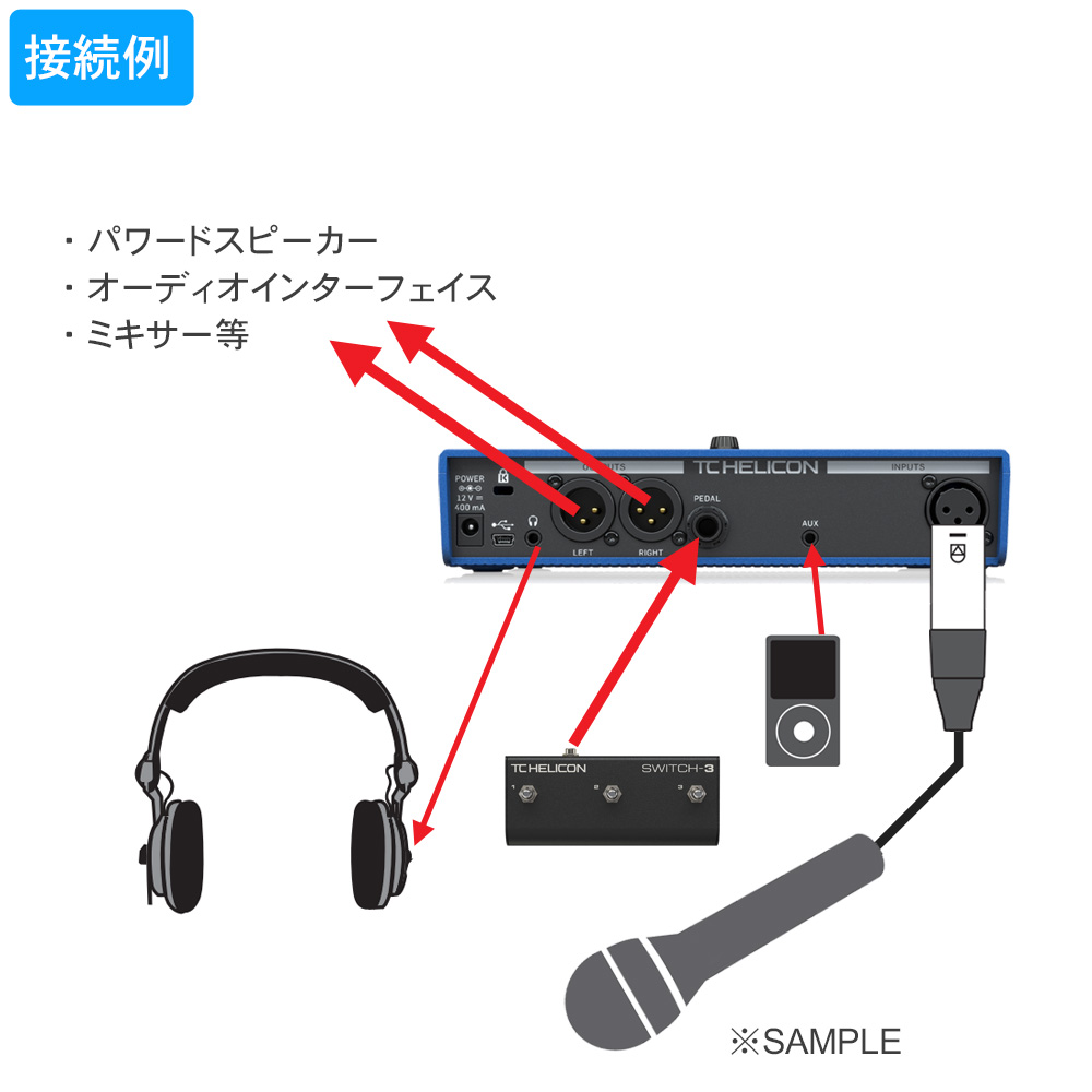 TC HELICON VoiceLive Play ボーカルエフェクター本体 + SWITCH 3セット