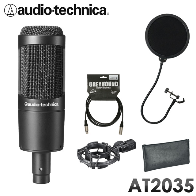 audio-technica コンデンサーマイク AT2035(ポップガード＋マイク