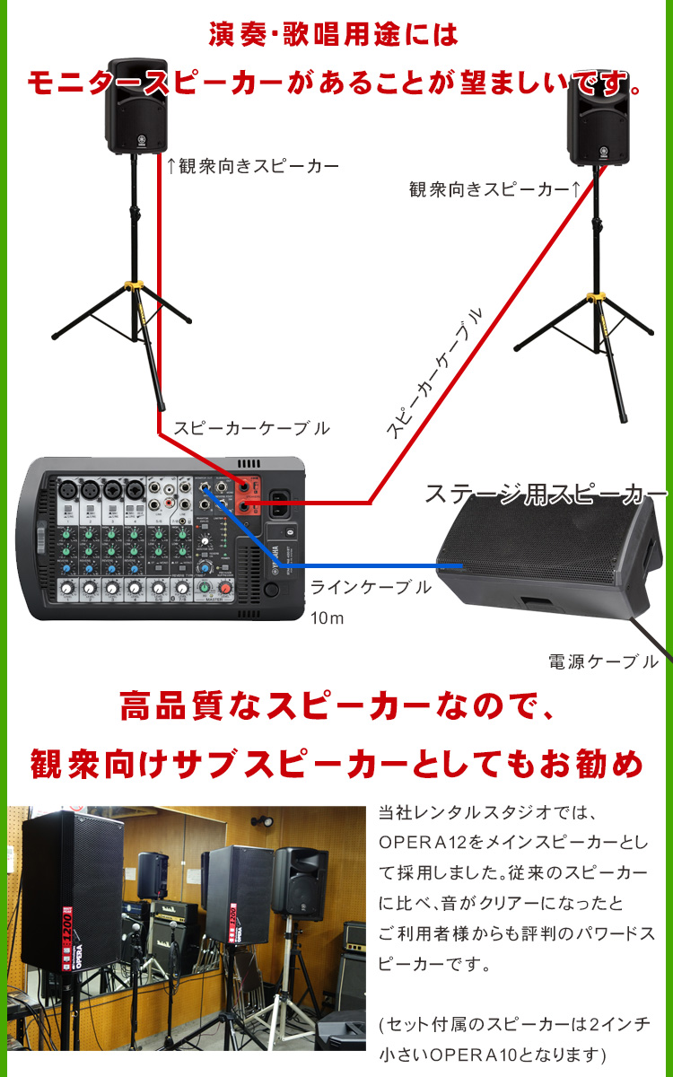 野外向き構成 YAMAHA ヤマハ 400W簡易PAセット (ワイヤレスマイク2本＋1200Wパワードスピーカー 1本付き) 【福山楽器センター】